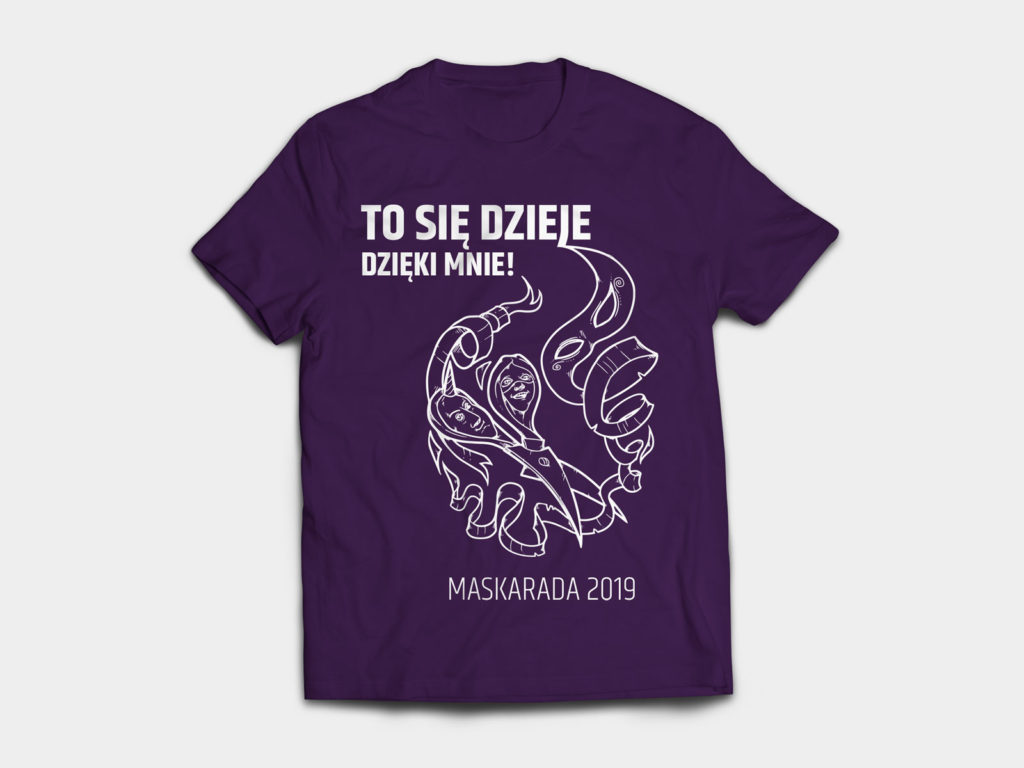 Pyrkon 2019 – koszulka organizatora konkursu cosplayowego Maskarada 2019